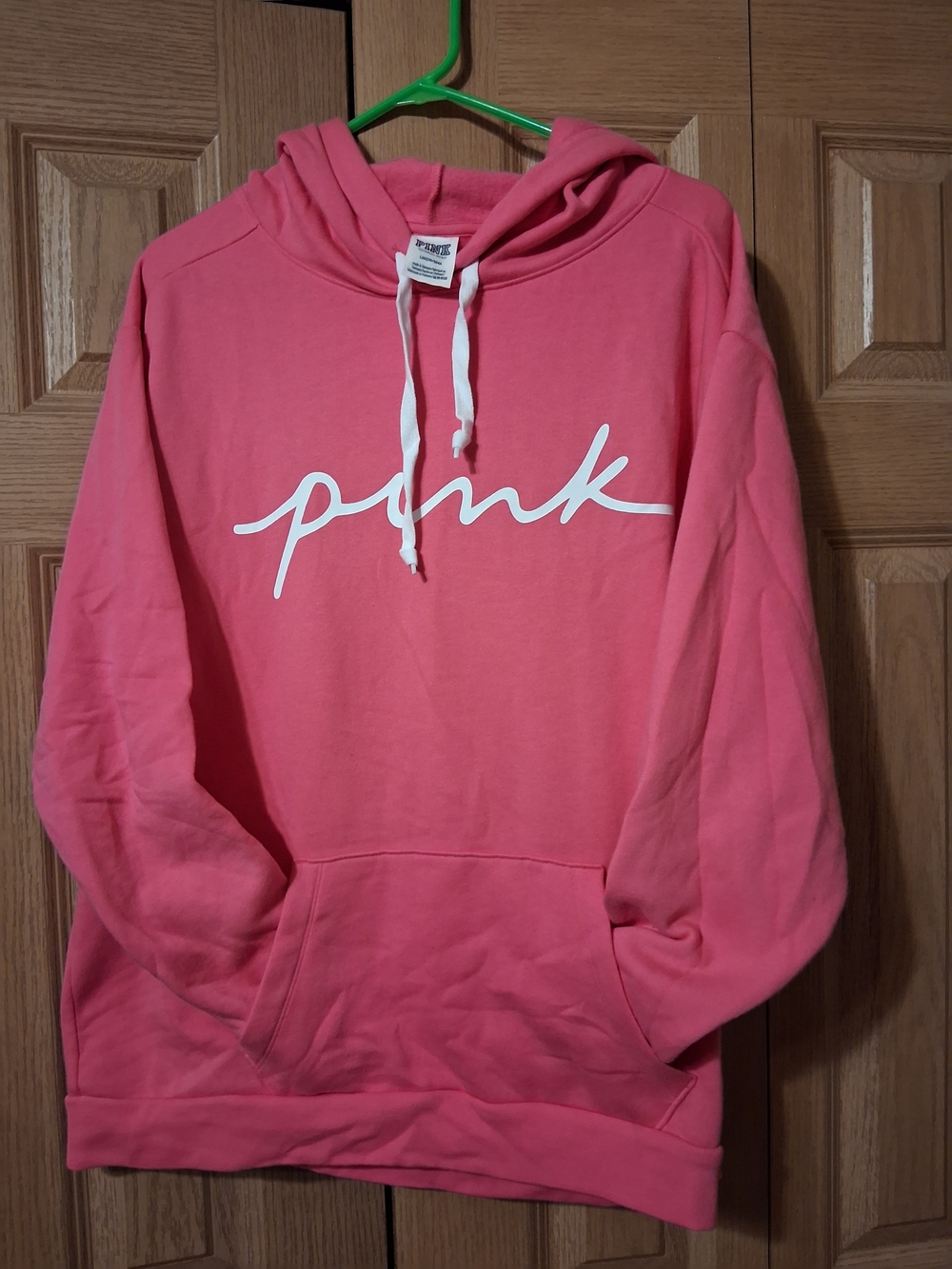 Women's Pink 'Pink' Script Hoodie Sweatshirt
